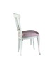 MOBILI 2G - Sedia classica imbottita tessuto shabby bianco 48x54x94 vista laterale