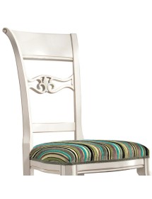 Sedia classica imbottita tessuto shabby vari colori 52x60x105