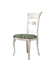 Sedia classica imbottita tessuto shabby vari colori 52x60x105