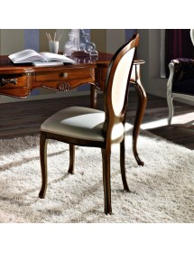 MOBILI 2G - Sedia classica ovalina imbottita legno bassano 49x55x104 vista laterale