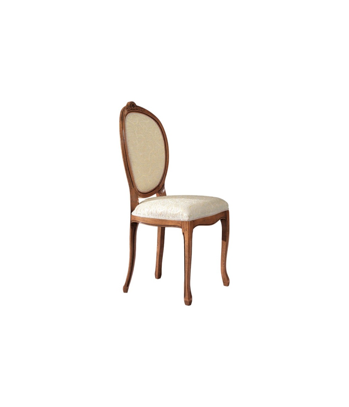 MOBILI 2G - Sedia classica ovalina imbottita legno bassano 49x55x104 vista frontale