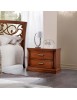 MOBILI 2G - Comodino classico 2 cassetti legno tinta noce 63,5x39x54 vista frontale