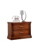 MOBILI 2G - Comodino classico 2 cassetti legno tinta noce 63,5x39x54 vista frontale