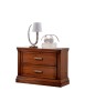 MOBILI 2G - Comodino classico 2 cassetti legno tinta noce 63,5x39x54 vista frontale
