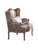 MOBILI 2G - Poltrona bergere imbottita tessuto legno bassano 70x80x104 VISTA LATERALE