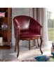 MOBILI 2G - Poltrona classica imbottita ecopelle legno bassano 63x62x87 VISTA FRONTALE