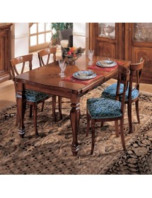 MOBILI 2G - Tavolo classico sagomato allungabile rettangolare bassano 160X100x80 vista frontale