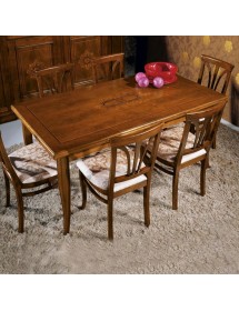 MOBILI 2G - Tavolo allungabile rettangolare classico intarsio bassano 170X90x78 vista frontale