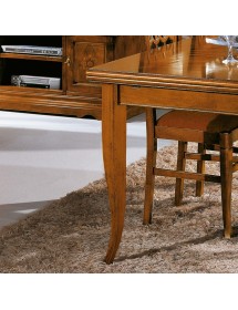 MOBILI 2G - Tavolo allungabile rettangolare classico intarsio bassano 170X90x78 vista frontale gamba