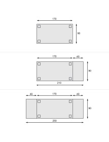 MOBILI 2G - Tavolo allungabile rettangolare classico intarsio bassano 170X90x78 vista frontale misure
