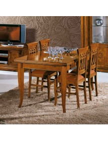 MOBILI 2G - Tavolo allungabile rettangolare classico intarsio bassano 170X90x78 vista frontale