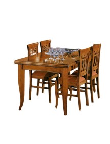 MOBILI 2G - Tavolo allungabile rettangolare classico intarsio bassano 170X90x78 vista frontale