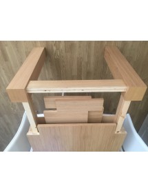 MOBILI 2G - TAVOLO LEGNO ROVERE NATURALE SPAZZOLATO ALLUNGABILE 140-220x90 VISTA APERTO