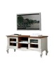 MOBILI 2G -  Porta Tv 2 porte scorrevoli Shabby legno bianco Consumato 146X50x65 VISTA FRONTALE