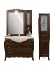 Mobile bagno classico con colonna legno tinta noce L.108 P.50