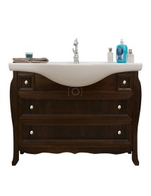 Mobile bagno Classico con Colonna Legno Tinta Noce L.108 P.50