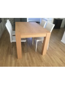 MOBILI 2G - TAVOLO LEGNO ROVERE NATURALE SPAZZOLATO ALLUNGABILE 160-260x90 VISTA APERTO