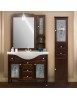 MOBILI 2G - Mobile bagno Classico Sagomato con Colonna Legno Tinta Noce L.105 P.50 vista frontale
