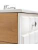 MOBILI 2G - Mobile bagno moderno sospeso legno bianco cubico 90x46 vista frontale