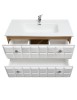 MOBILI 2G - Mobile bagno moderno sospeso legno bianco cubico 90x46 vista frontale