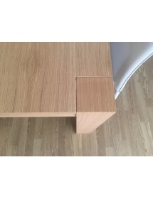 MOBILI 2G - MOBILI 2G - TAVOLO LEGNO ROVERE NATURALE SPAZZOLATO ALLUNGABILE 180-280x90 VISTA GAMBA