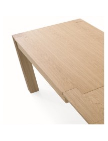 MOBILI 2G - MOBILI 2G - TAVOLO LEGNO ROVERE NATURALE SPAZZOLATO ALLUNGABILE 180-280x90 VISTA CON ALLUNGHE