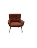 MOBILI 2G - Poltrona moderna Design imbottita tessuto Arancione 81x70x85 VISTA FRONTALE