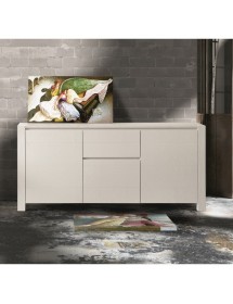 MOBILI 2G - MADIA MODERNA 2 ANTE E 2 CASSETTI ABETE BIANCO SPAZZOLATO  L.185P.50H.84 VISTA FRONTALE