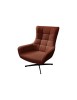 MOBILI 2G - Poltrona moderna girevole Design imbottita tessuto Arancione 81x85x99 VISTA FRONTALE
