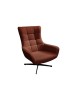 MOBILI 2G - Poltrona moderna girevole Design imbottita tessuto Arancione 81x85x99 VISTA FRONTALE