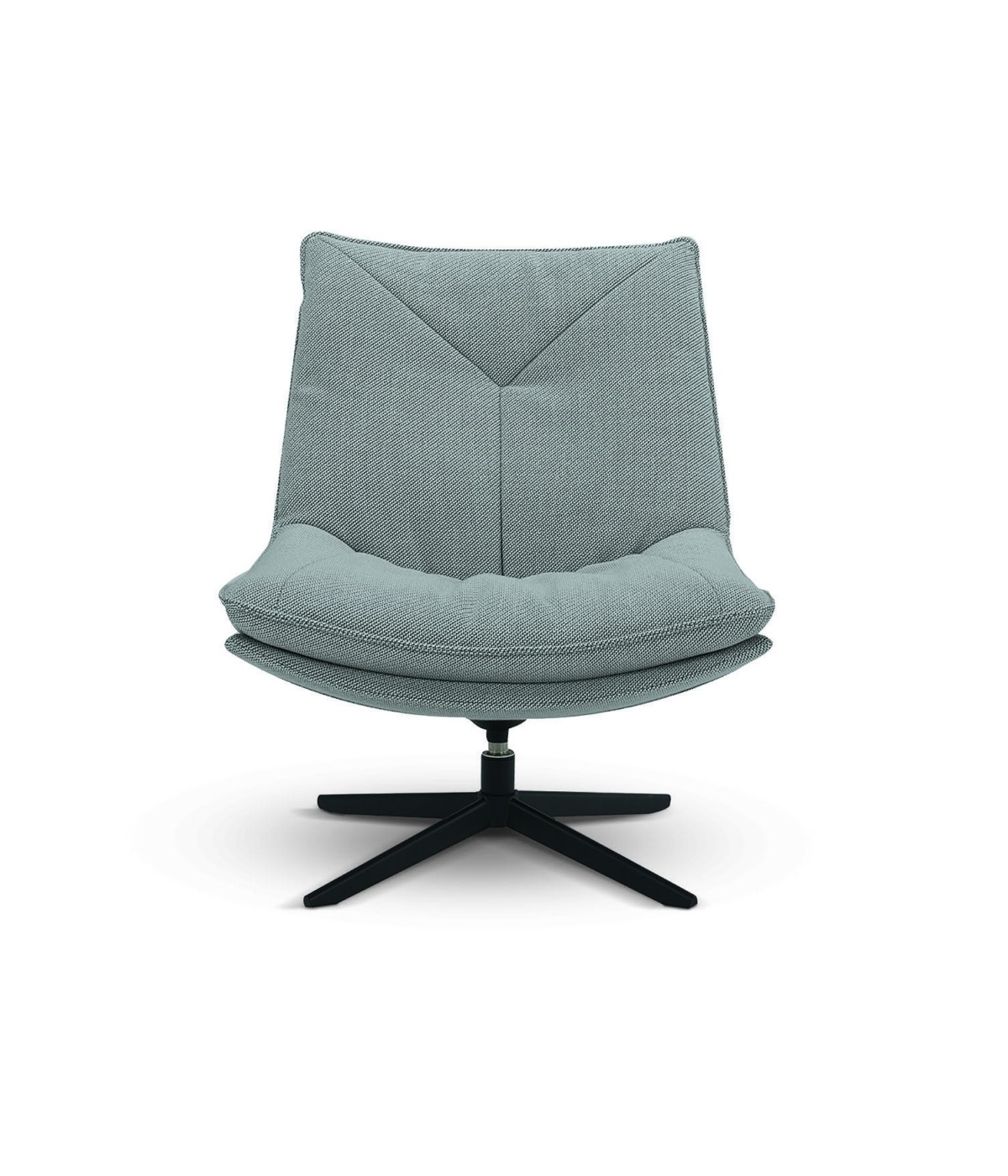 MOBILI 2G - Poltrona moderna girevole Design imbottita tessuto grigio 75x90x87 vista frontale