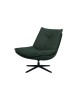 MOBILI 2G - Poltrona moderna girevole Design imbottita tessuto Verde scuro 75x90x87 VISTA FRONTALE