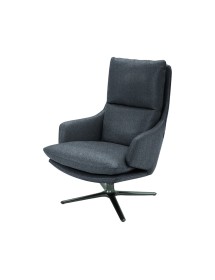 MOBILI 2G - Poltrona moderna girevole Design imbottita tessuto Grigio 69x89x102 vista frontale