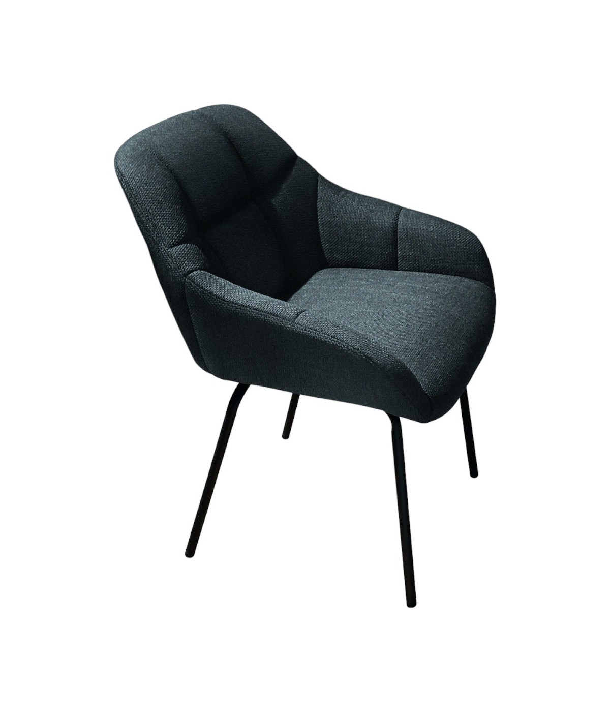 MOBILI 2G - Set 2 Sedie moderne Design imbottite tessuto grigio scuro 57x65x85 vista frontale