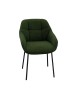 MOBILI 2G - Set 2 Sedie moderne Design imbottite tessuto verde scuro 57x65x85 vista frontale
