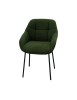 MOBILI 2G - Set 2 Sedie moderne Design imbottite tessuto verde scuro 57x65x85 vista frontale