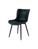 MOBILI 2G - Set 2 Sedie moderne Design imbottite similpelle nero 50x62x81 VISTA FRONTALE