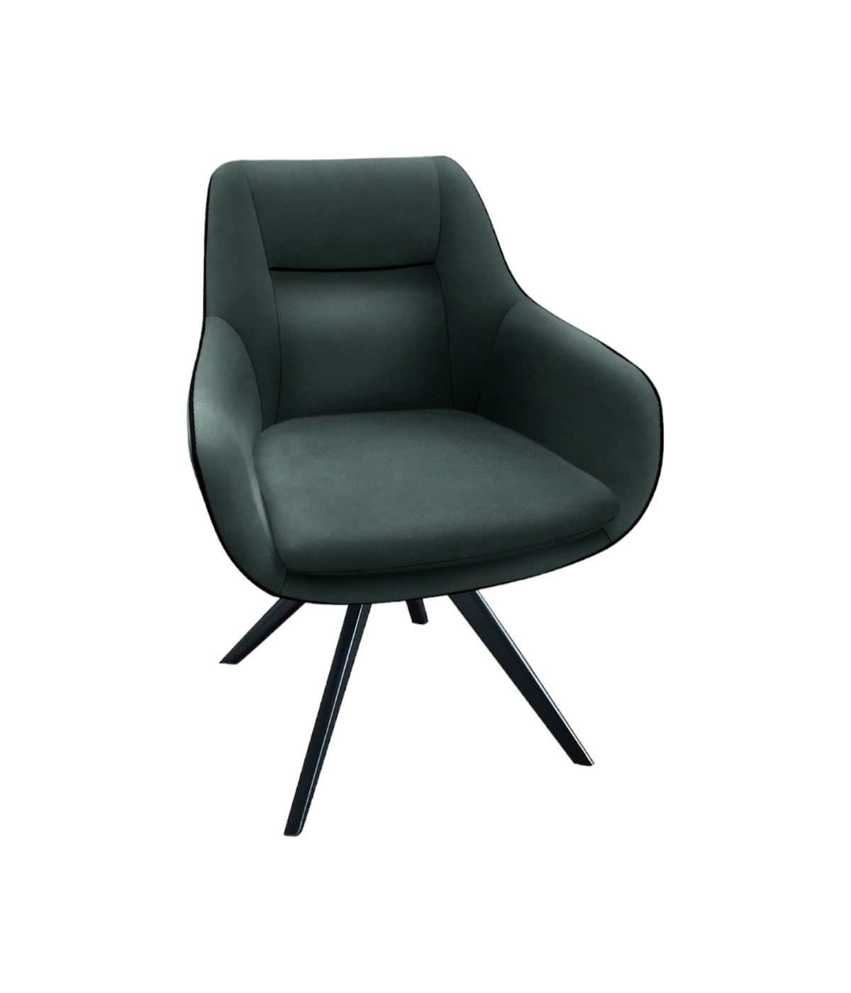 MOBILI 2G - Set 2 Sedie moderne Design imbottite similpelle grigio 65x64x83 VISTA FRONTALE