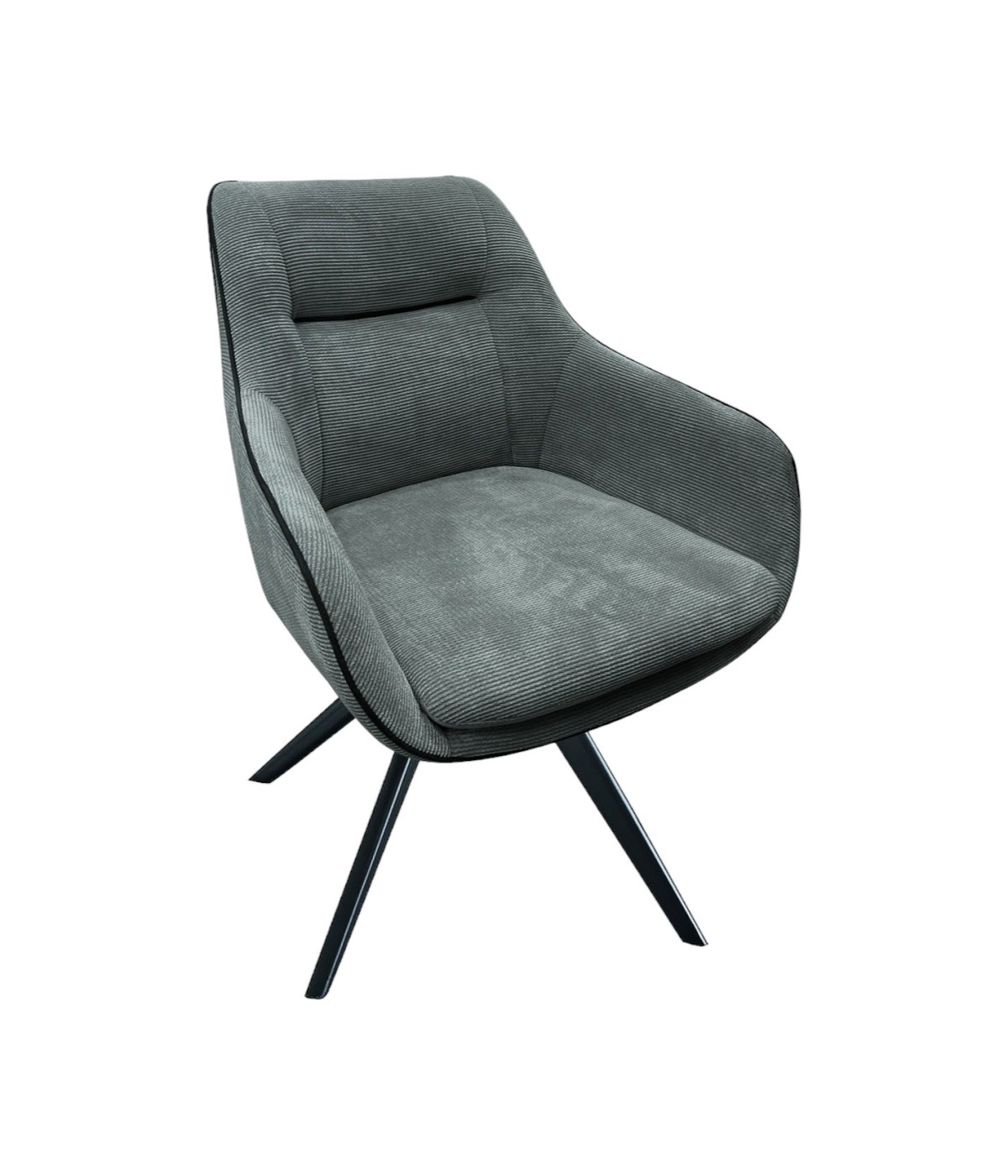 MOBILI 2G - Set 2 Sedie moderne Design imbottite tessuto grigio 65x64x83 vista frontale