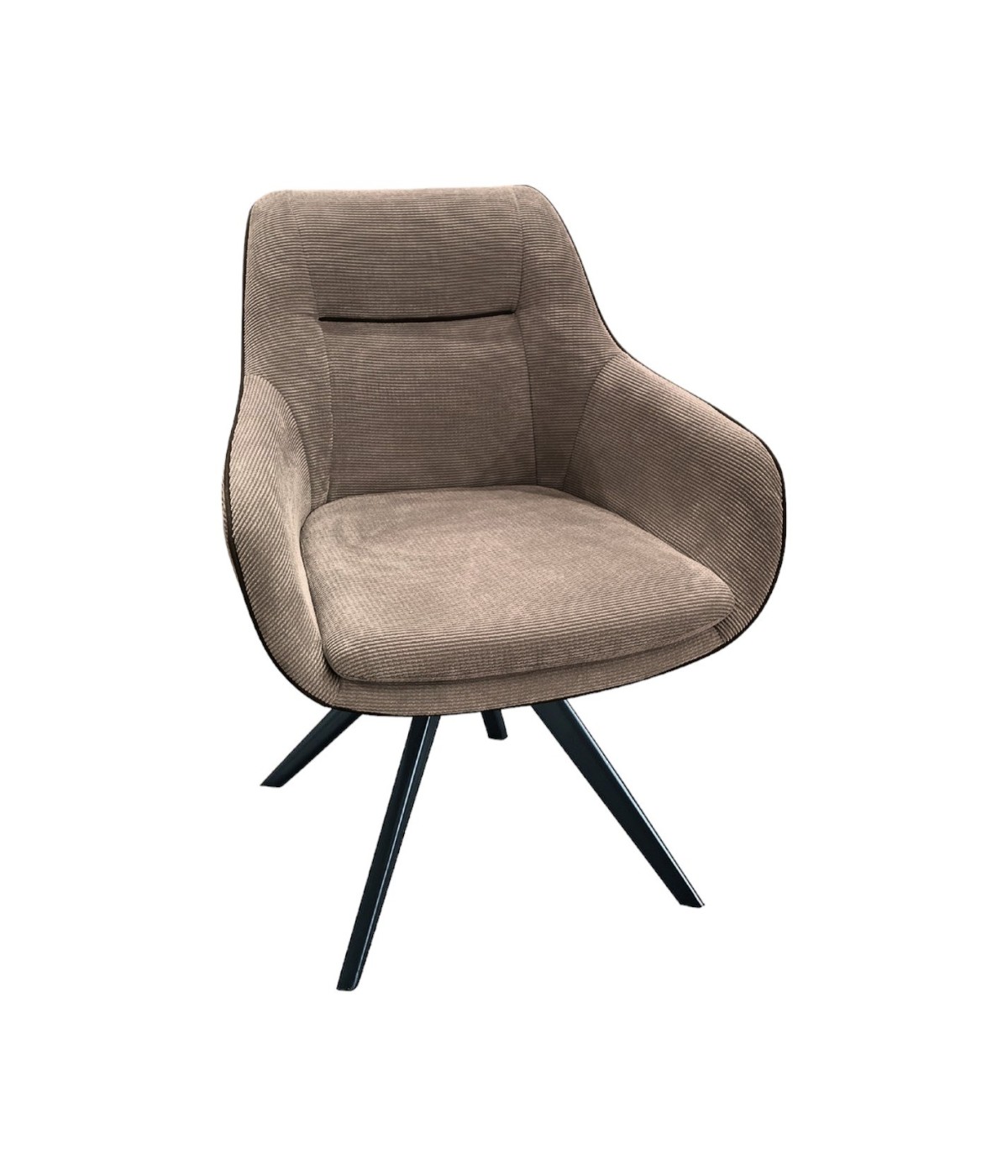 MOBILI 2G - Set 2 Sedie moderne Design imbottite tessuto beige 65x64x83 vista frontale