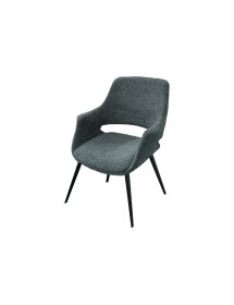 MOBILI 2G - Set 2 Sedie moderne Design imbottite tessuto grigio 58x57x81 vista frontale