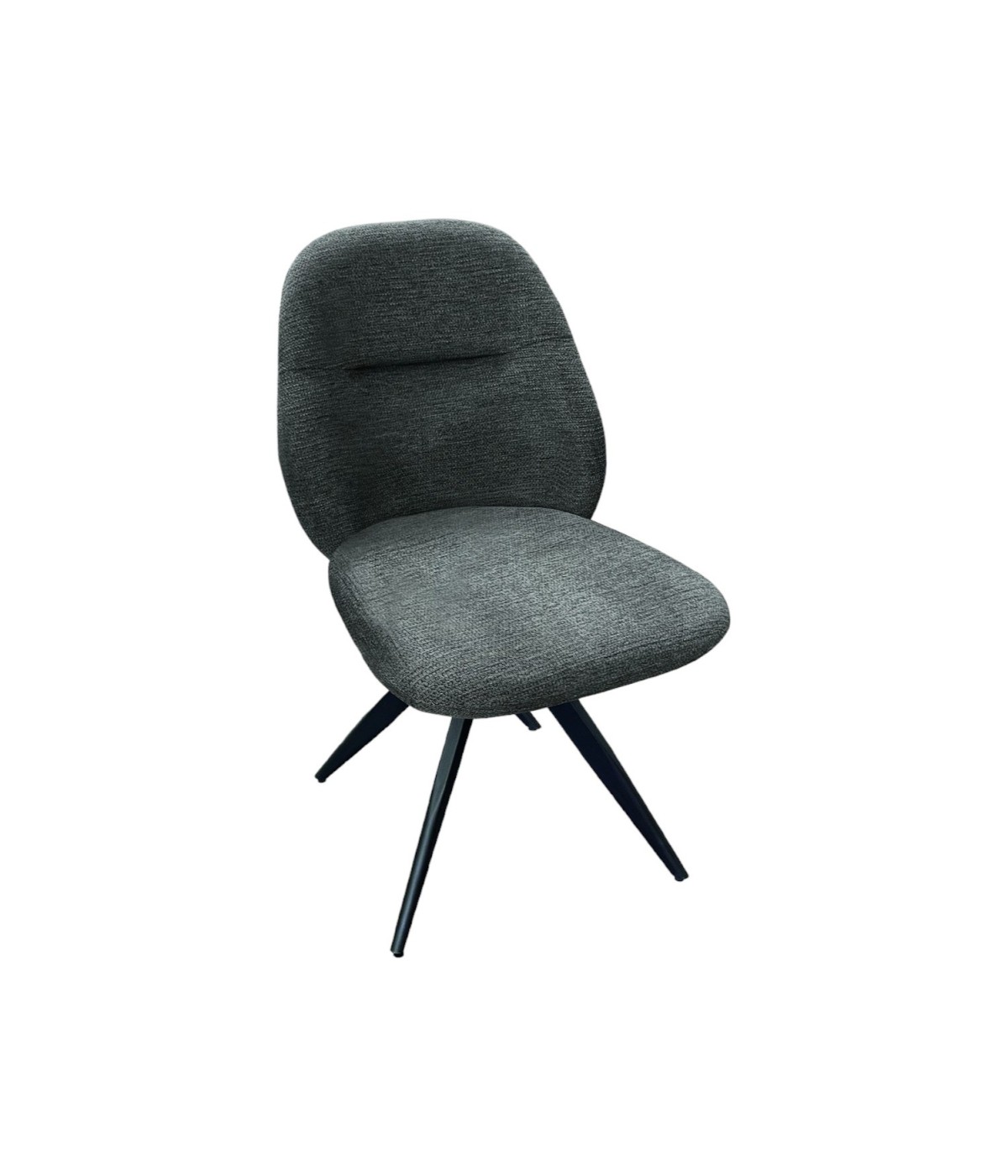 MOBILI 2G - Set 2 Sedie moderne Design imbottite tessuto grigio 50x60x83 vista frontale