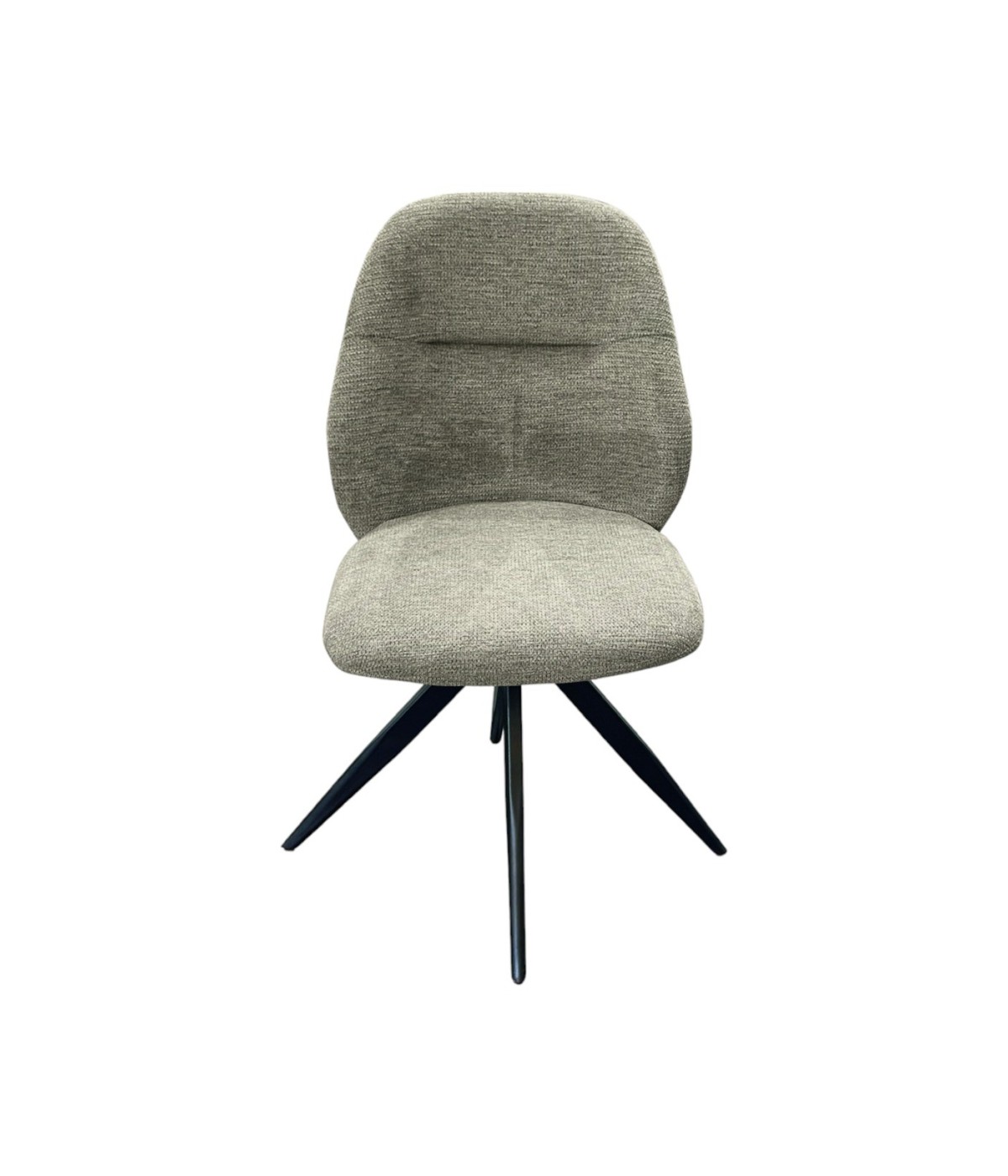 MOBILI 2G - Set 2 Sedie moderne Design imbottite tessuto beige 50x60x83 VISTA FRONTALE