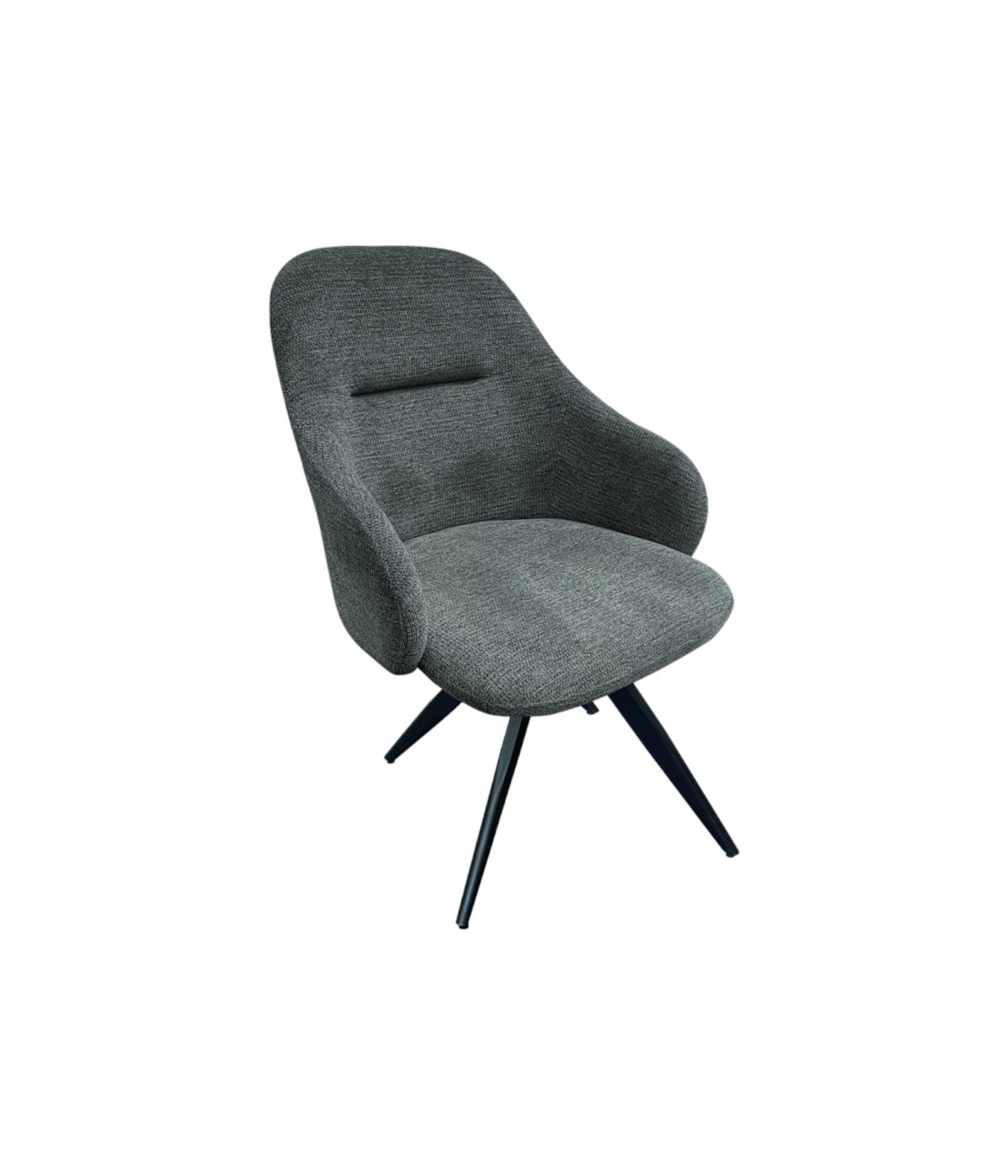 MOBILI 2G - Set 2 Sedie moderne Design con braccioli imbottite tessuto grigio 56x62x83 vista frontale