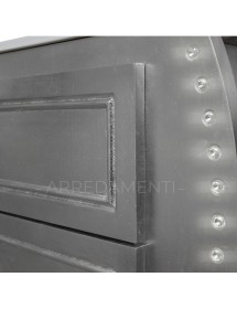 MOBILI 2G - MOBILE BAGNO SAGOMATO CLASSICO 2 CASSETTI LEGNO ARGENTO L.90 P.46 vista frontale brillanti