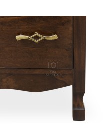 MOBILI 2G - MOBILE BAGNO LEGNO ARTE POVERA TINTA NOCE L.105 P.50 vista frontale gamba e maniglia