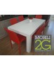 MOBILI 2G - Tavolo Abete bianco spazzolato allungabile misure 180x90 con 2 allunghe VISTA APERTO