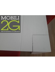 MOBILI 2G - Tavolo Abete bianco spazzolato allungabile misure 180x90 con 2 allunghe VISTA GAMBA