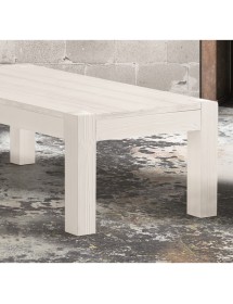 MOBILI 2G - TAVOLINO SALOTTO RETTANGOLARE LEGNO ABETE BIANCO SPAZZOLATO 120x60X40 VISTA GAMBE