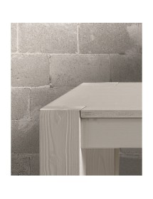 MOBILI 2G - TAVOLINO QUADRATO IN ABETE BIANCO SPAZZOLATO 80x80x40 VISTA GAMBA